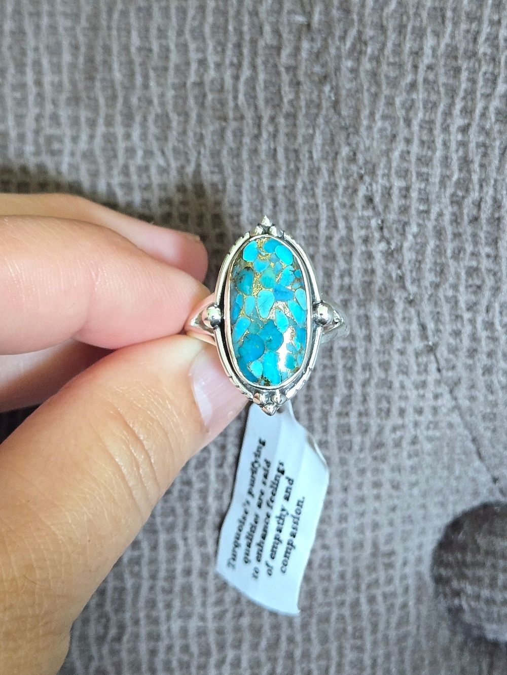 Shivam Oval Shaped Blue💙 Copper Turquoise Statement Ring💍 - NWT - Picture 5 of 16